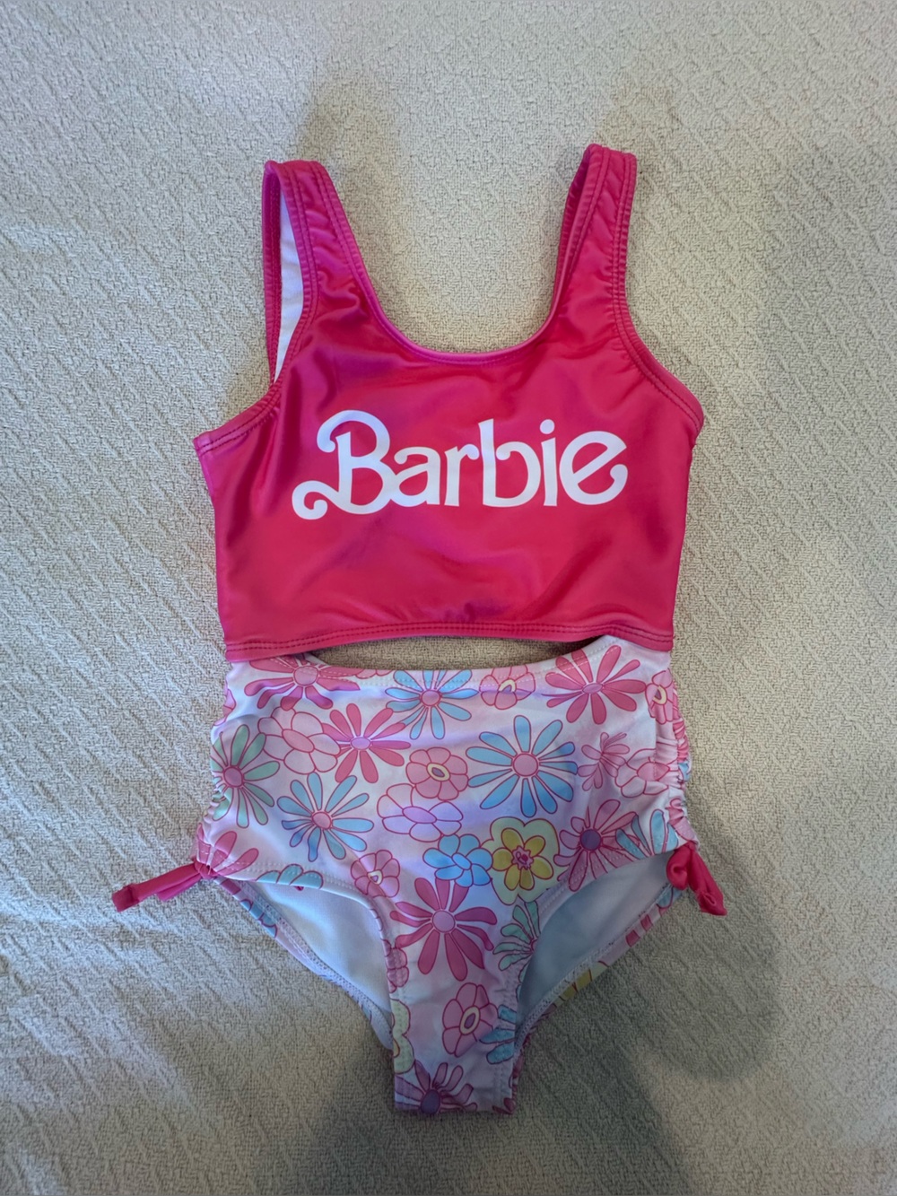 Mattel Barbie Bright Pink Floral One-Piece Swim